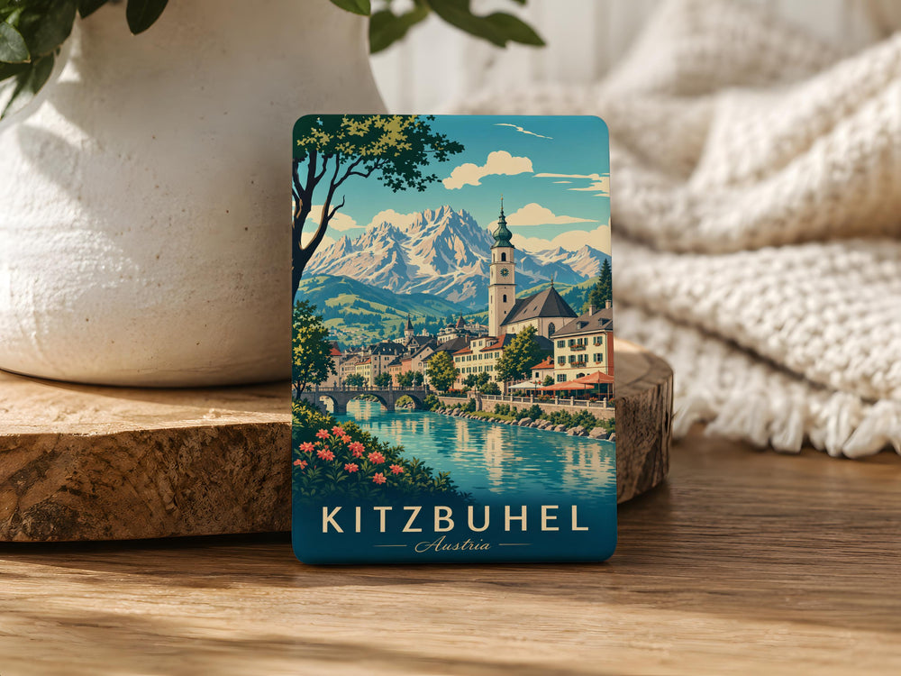 Kitzbuhel Austria Fridge Magnet, Kitzbuhel Tirol Souvenir Magnet, Austrian Alps Travel Gift, Kitzbuhel Landmark Magnet