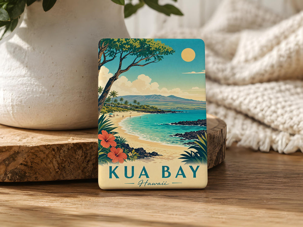 Kua Bay Hawaii Fridge Magnet, Kua Bay Beach Souvenir Magnet, Big Island Coastal Scene Magnet, Vacation Travel Keepsake Magnet