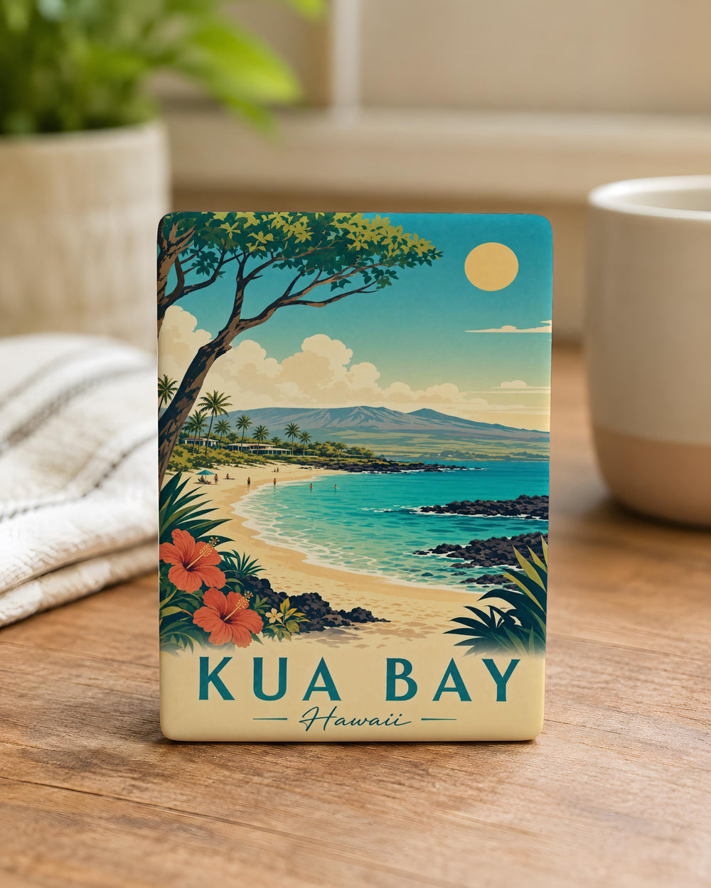 Kua Bay Hawaii Fridge Magnet, Kua Bay Beach Souvenir Magnet, Big Island Coastal Scene Magnet, Vacation Travel Keepsake Magnet