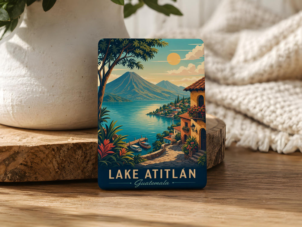 Lake Atitlan Guatemala Fridge Magnet, Panoramic Lake Atitlan Souvenir Magnet, Guatemala Travel Gift, Central America Keepsake Magnet