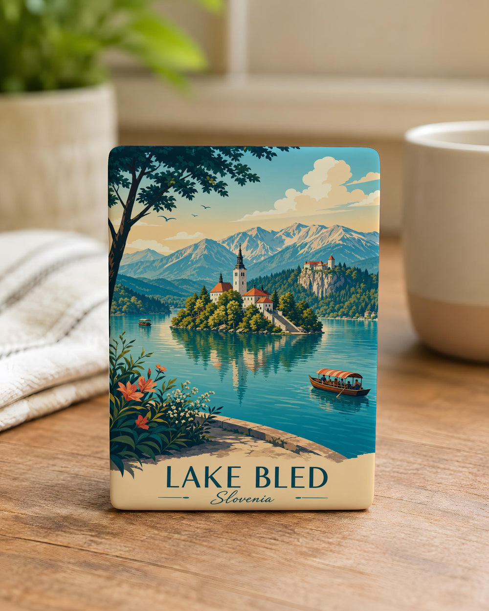 Lake Bled Slovenia Fridge Magnet, Bled Island Church & Castle Souvenir Magnet, Slovenian Travel Keepsake Gift
