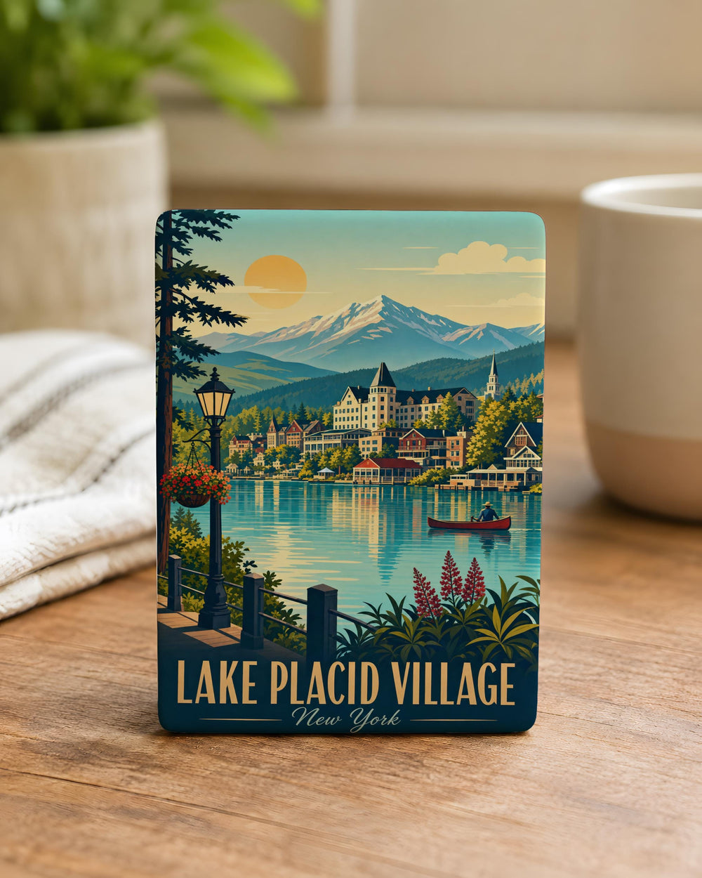 Lake Placid Village NY Fridge Magnet, Adirondack Mountains Souvenir, New York Travel Keepsake, Lake Placid Gift