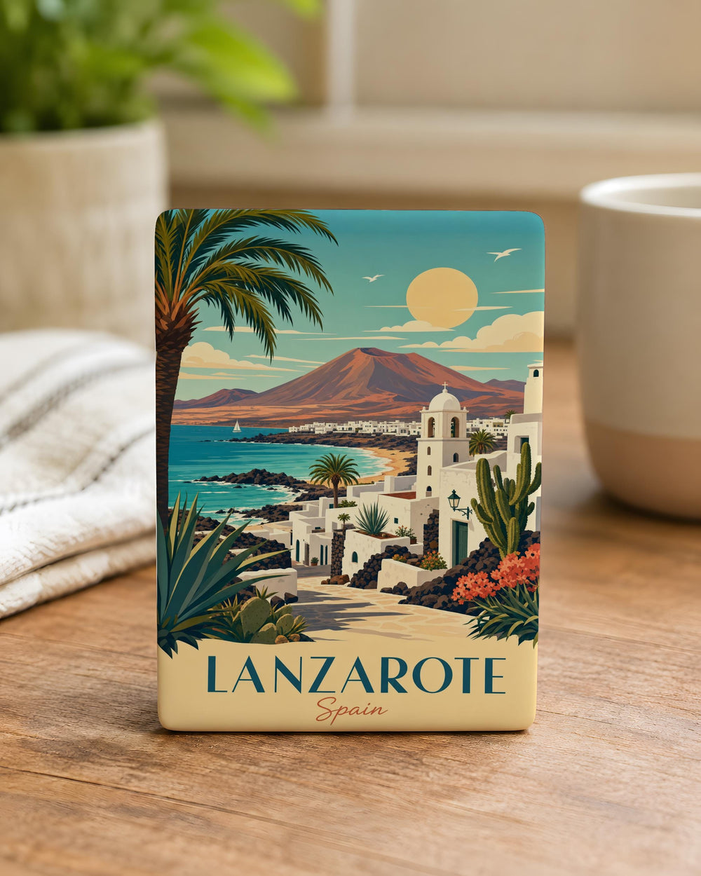 Lanzarote Spain Fridge Magnet, Canary Islands Souvenir Magnet, Lanzarote Travel Gift, Spain Vacation Keepsake Magnet