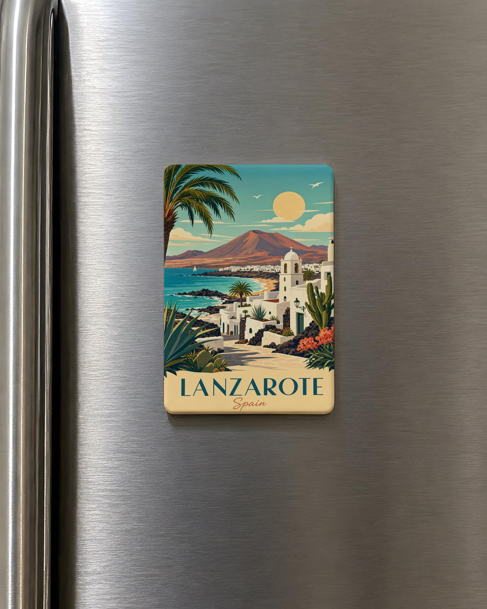 Lanzarote Spain Fridge Magnet, Canary Islands Souvenir Magnet, Lanzarote Travel Gift, Spain Vacation Keepsake Magnet