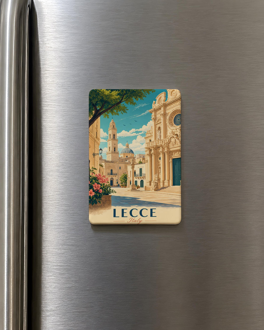 Lecce Italy Fridge Magnet, Puglia Souvenir Magnet, Historic Old Town Landmark Travel Keepsake, Italian City Gift