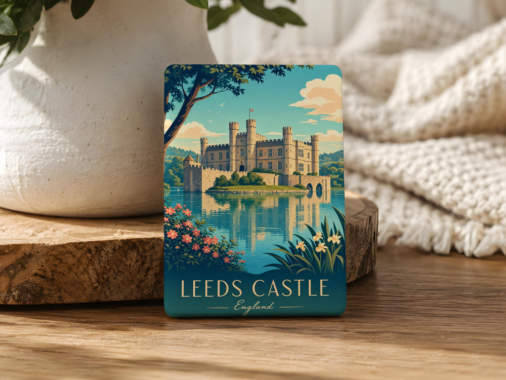 Leeds Castle Fridge Magnet, Leeds Castle England Souvenir Magnet, Historic Castle Landmark Kitchen Magnet Gift