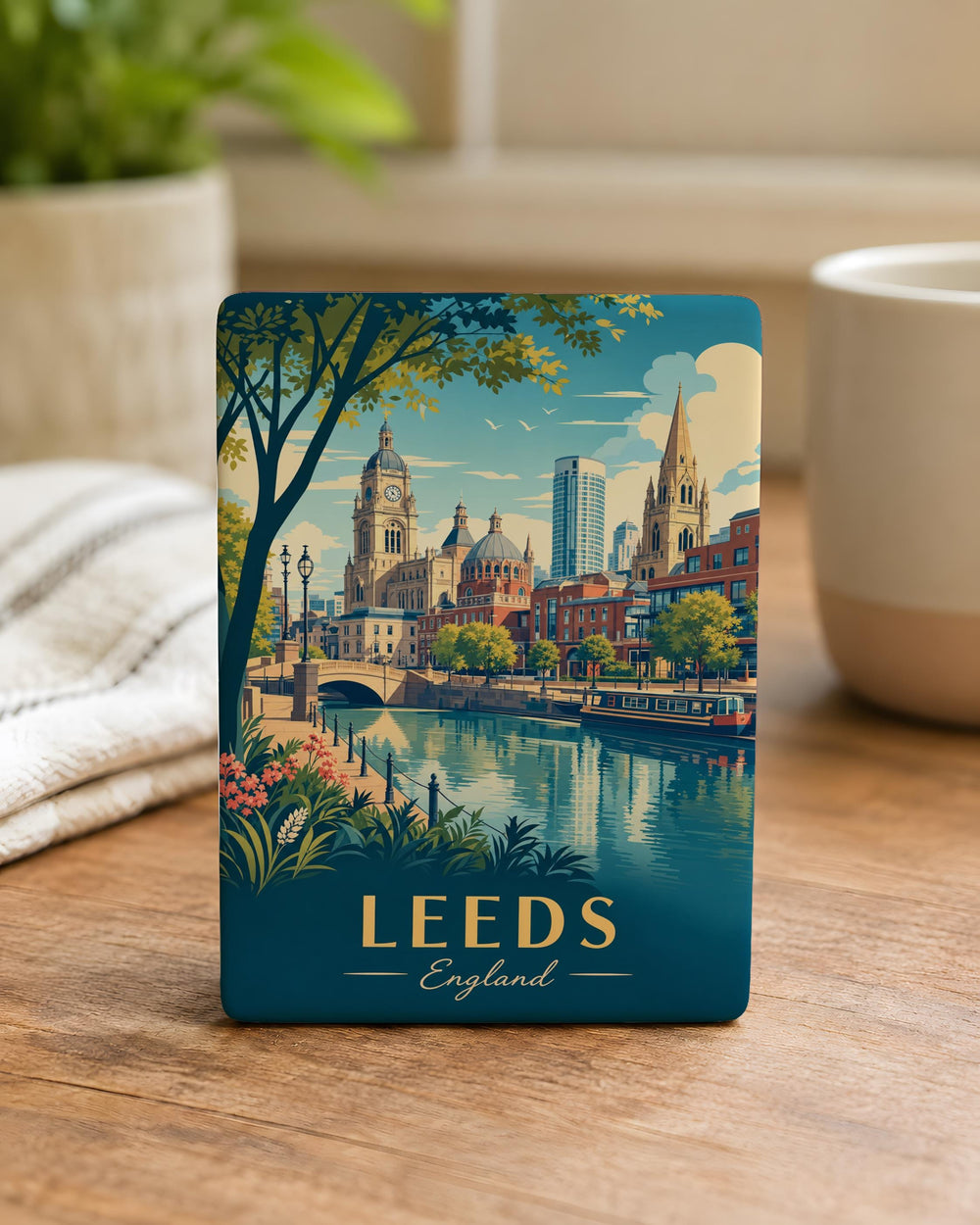 Leeds England Fridge Magnet, Leeds City Souvenir Magnet, UK Travel Keepsake, Yorkshire Landmark Magnet, Gift for Leeds Fans