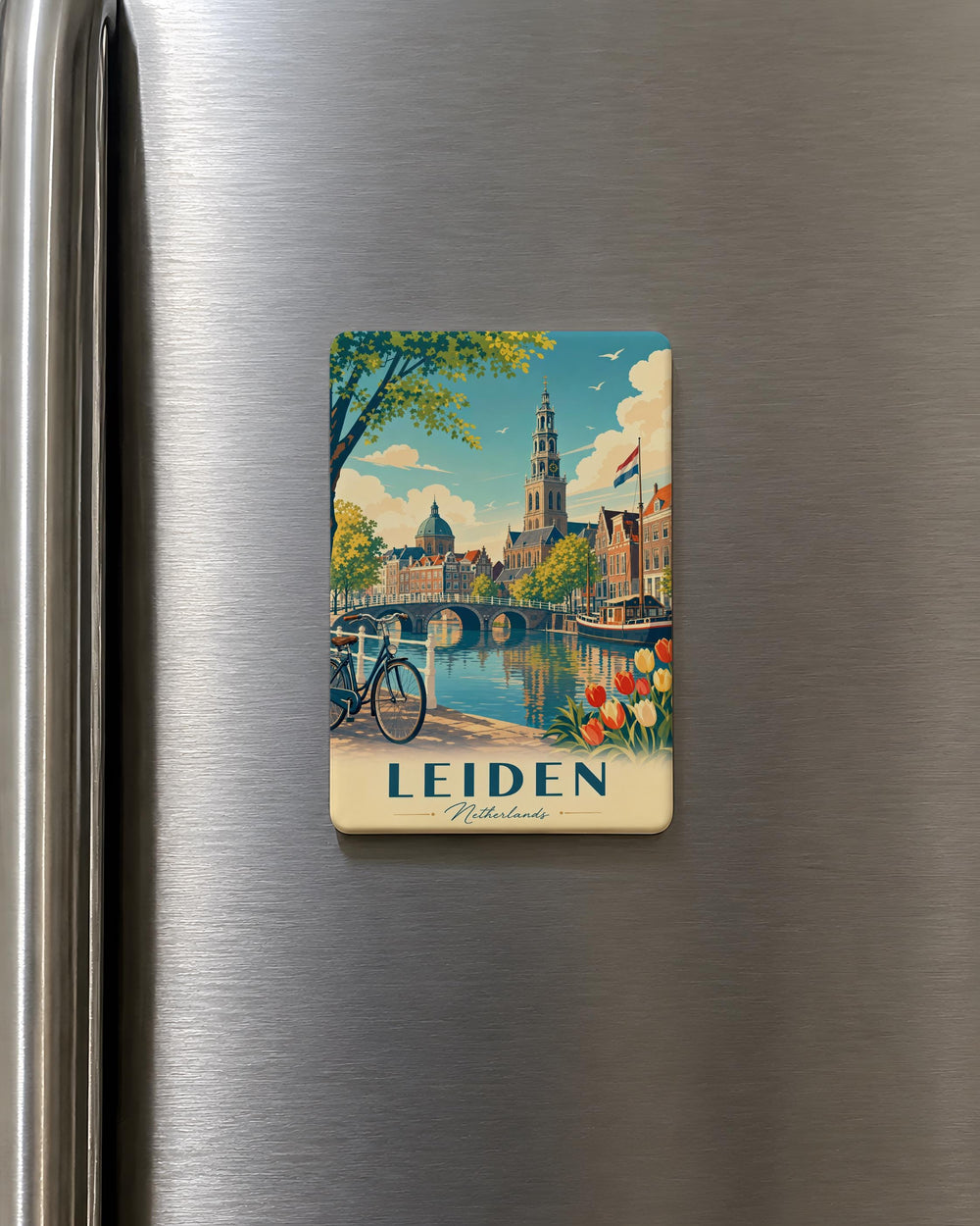 Leiden Netherlands Fridge Magnet, Leiden City Souvenir Magnet, Dutch Travel Gift, Netherlands Landmark Keepsake Magnet