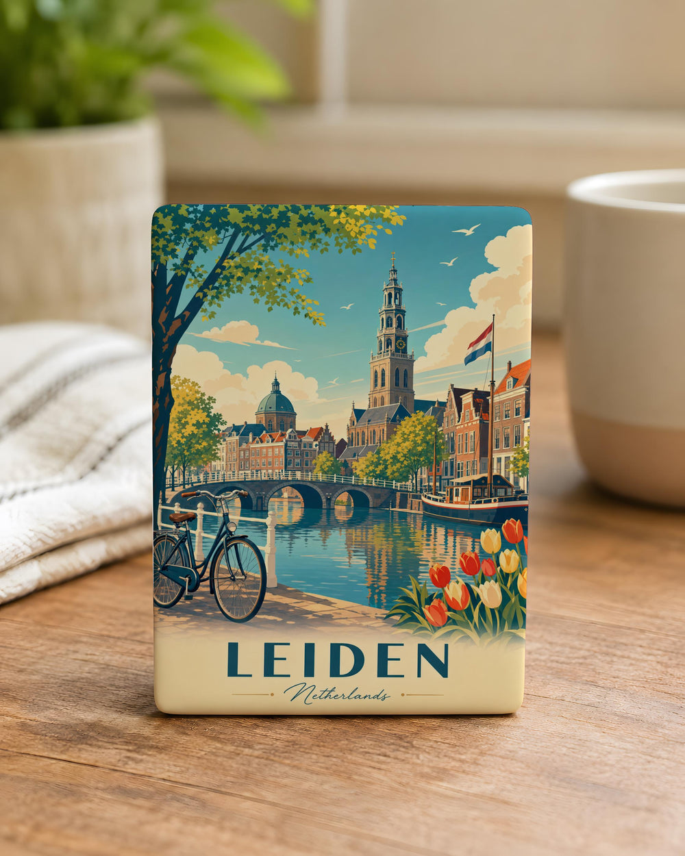 Leiden Netherlands Fridge Magnet, Leiden City Souvenir Magnet, Dutch Travel Gift, Netherlands Landmark Keepsake Magnet
