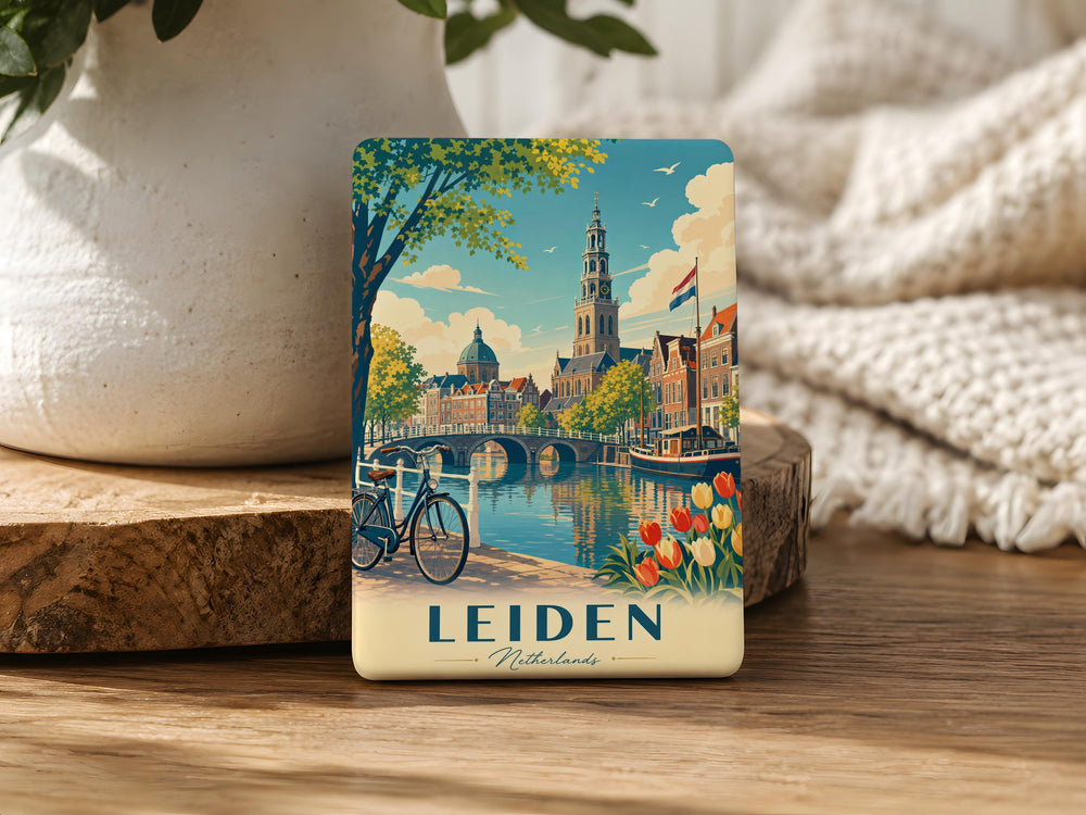 Leiden Netherlands Fridge Magnet, Leiden City Souvenir Magnet, Dutch Travel Gift, Netherlands Landmark Keepsake Magnet