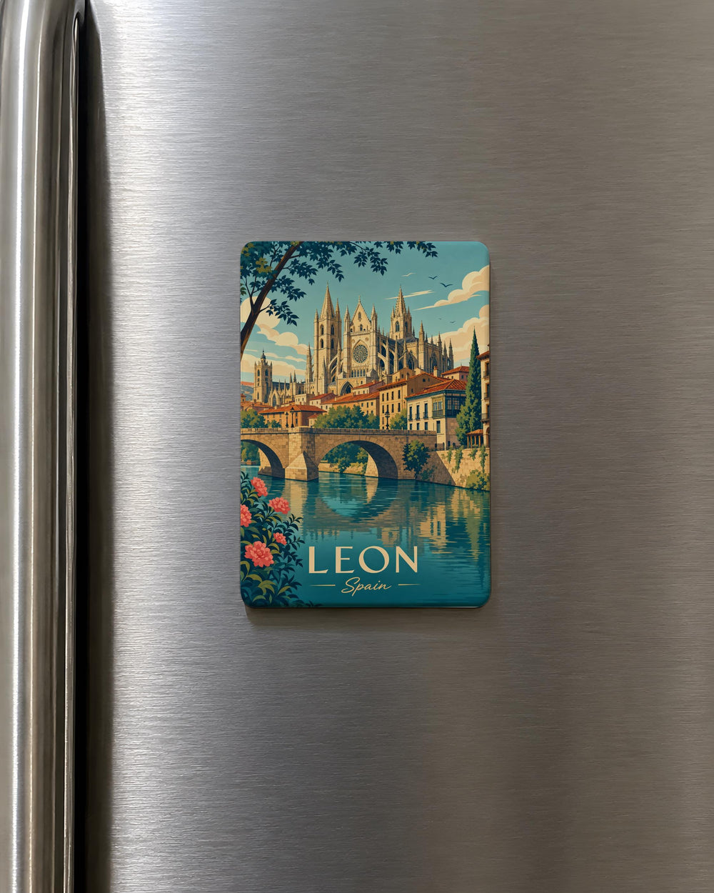 Leon Spain Fridge Magnet, Leon City Souvenir Magnet, Spain Travel Gift, Leon Cathedral Landmark Magnet, Spanish City Keepsake