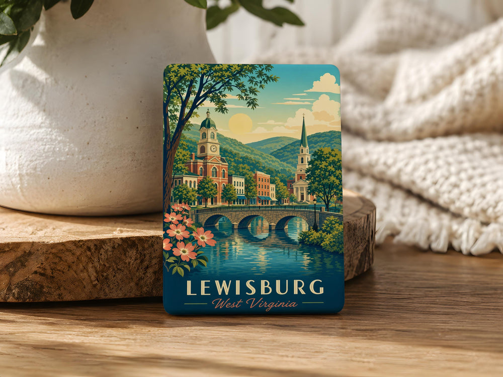 Lewisburg West Virginia Fridge Magnet, Lewisburg WV Souvenir Magnet, West Virginia Travel Gift, Greenbrier Valley Keepsake Magnet