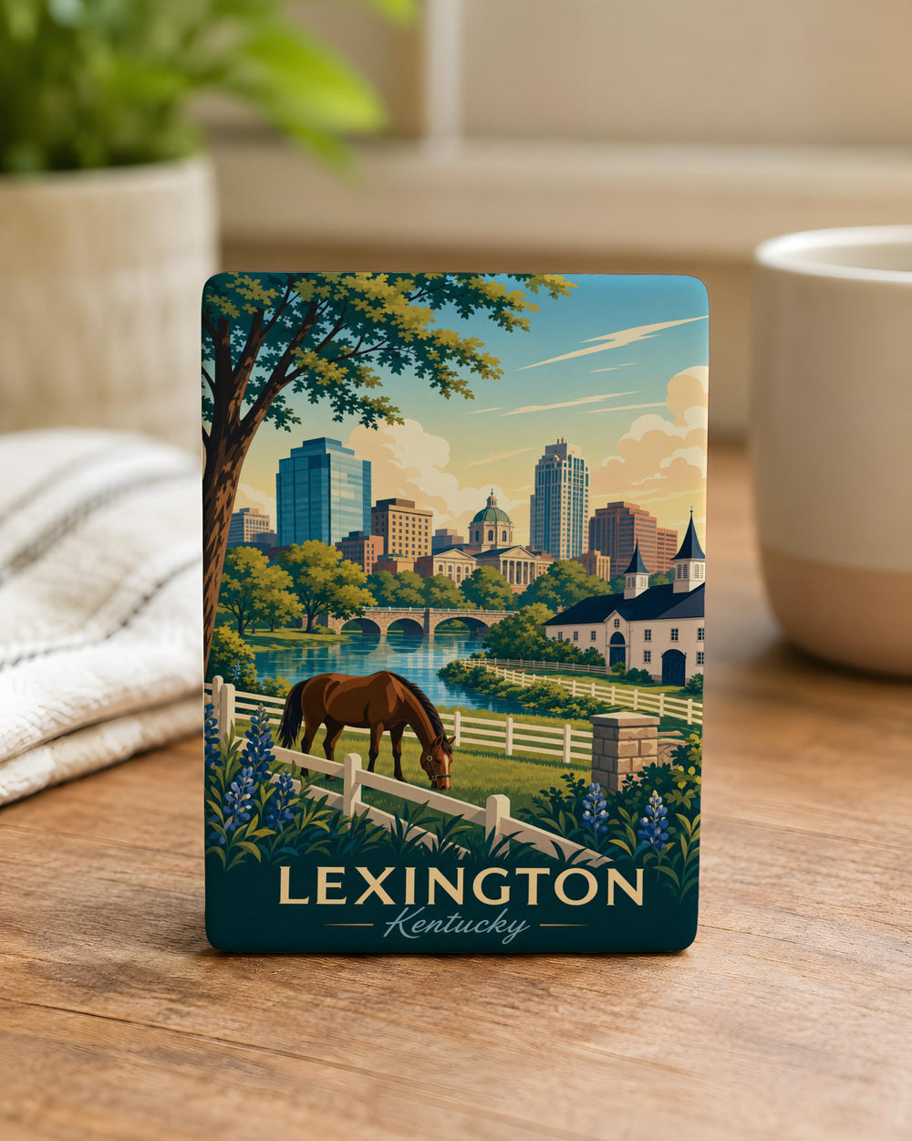 Lexington Kentucky Fridge Magnet, Lexington KY Souvenir Magnet, Kentucky Travel Gift, Lexington City Landmark Magnet