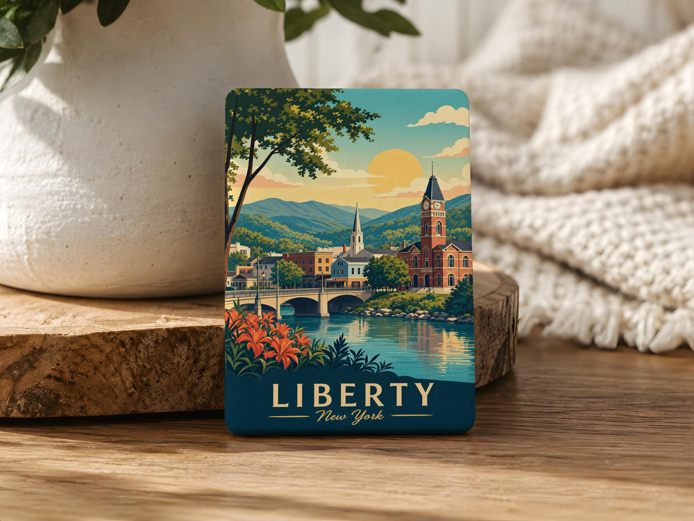 Liberty NY Fridge Magnet, Liberty New York Souvenir Magnet, Liberty NY Travel Keepsake, Catskills Town Magnet