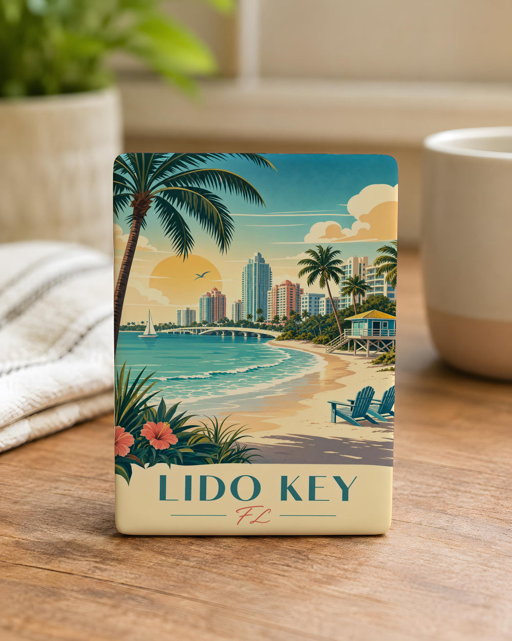 Lido Key Florida Fridge Magnet, Lido Key FL Souvenir Magnet, Sarasota Beach Gift, Coastal Vacation Keepsake Magnet