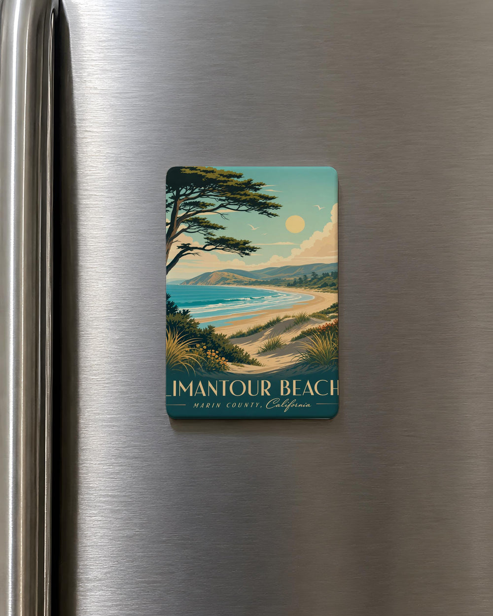 Limantour Beach Fridge Magnet, Point Reyes Seashore Souvenir, California Coast Travel Gift, Ocean Beach Keepsake
