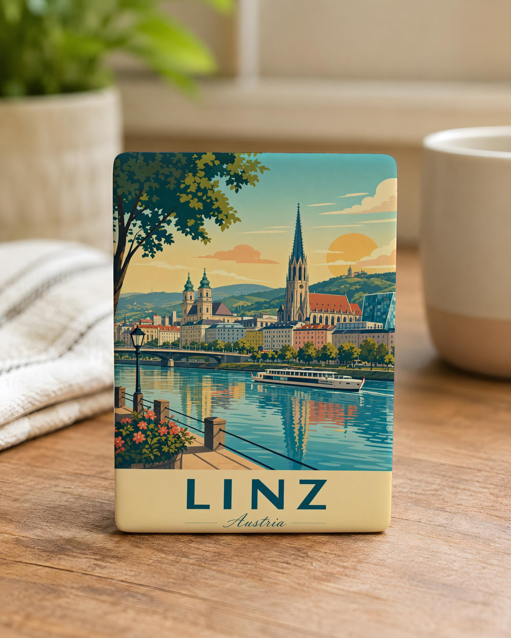 Linz Austria Fridge Magnet, Linz City Souvenir Magnet, Austria Travel Gift, Linz Landmark Keepsake Magnet