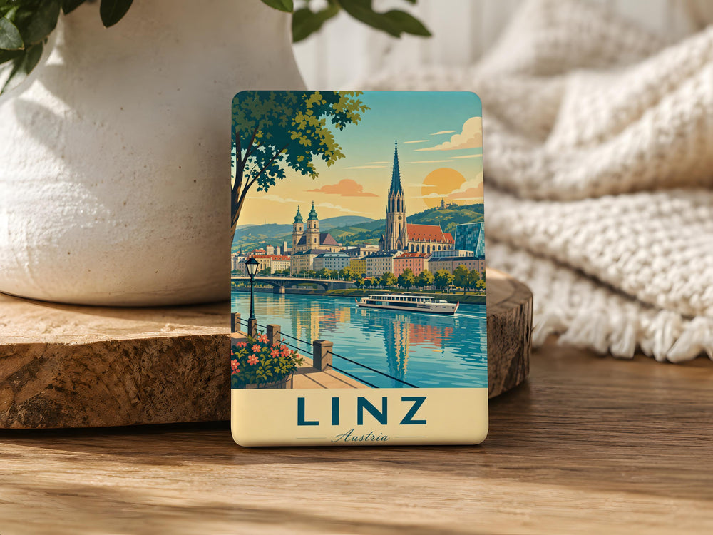 Linz Austria Fridge Magnet, Linz City Souvenir Magnet, Austria Travel Gift, Linz Landmark Keepsake Magnet