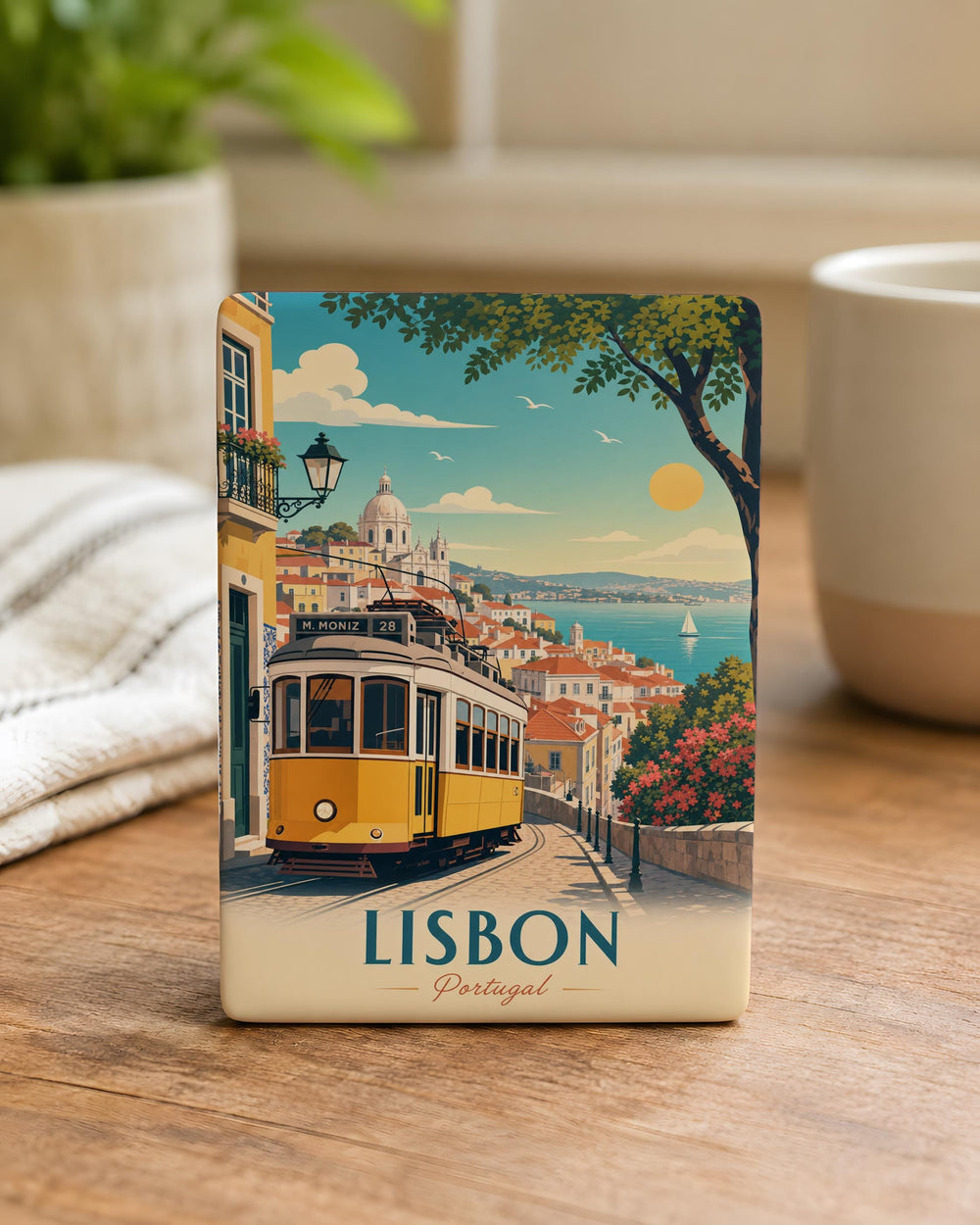 Lisbon Tram Fridge Magnet, Portugal Streetcar Souvenir Magnet, Lisbon Travel Gift, European City Landmark Magnet