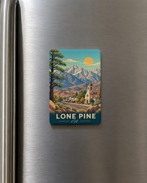Lone Pine CA Fridge Magnet, California Souvenir Magnet, Eastern Sierra Mountains Travel Gift, Lone Pine Town Keepsake Magnet