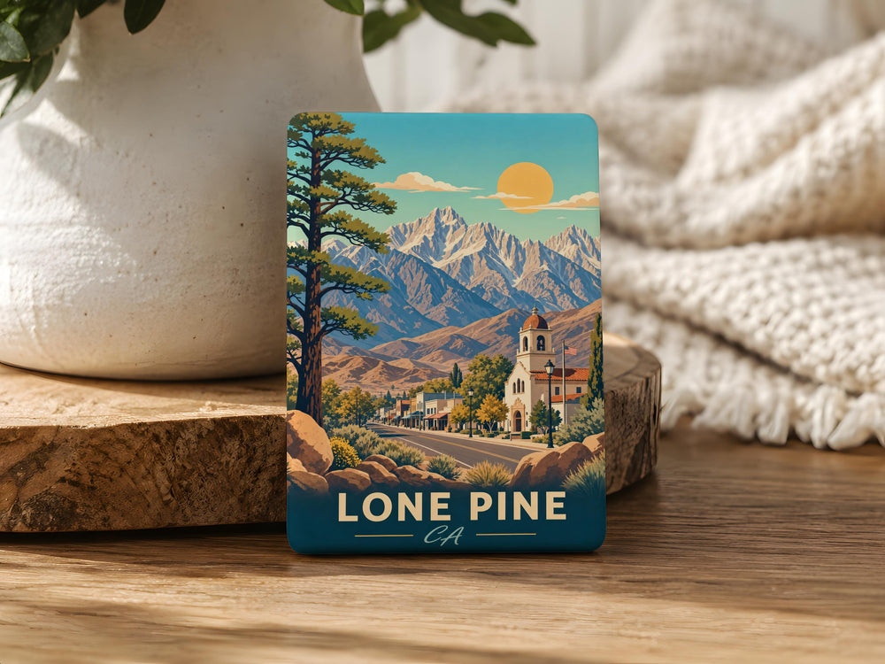 Lone Pine CA Fridge Magnet, California Souvenir Magnet, Eastern Sierra Mountains Travel Gift, Lone Pine Town Keepsake Magnet