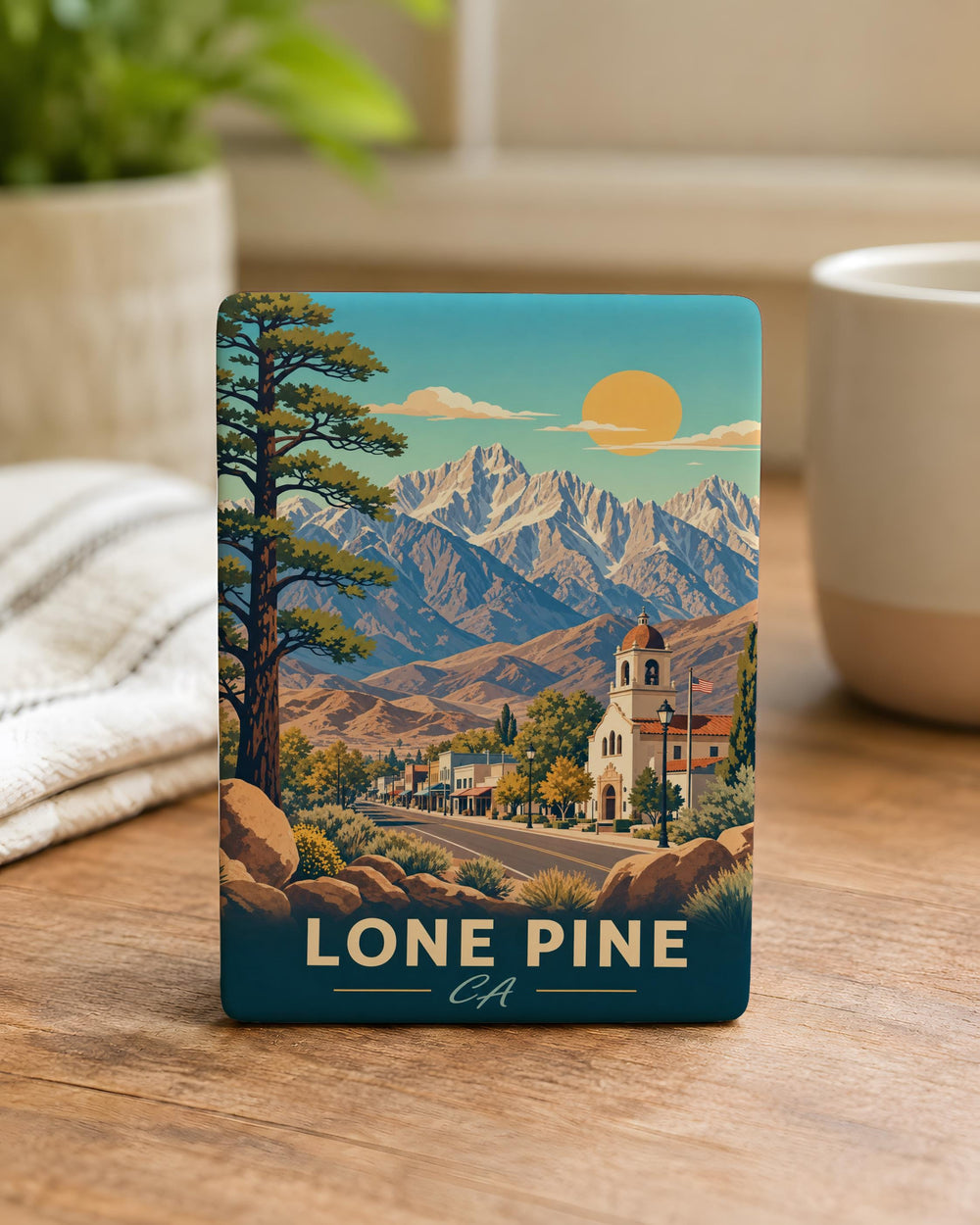 Lone Pine CA Fridge Magnet, California Souvenir Magnet, Eastern Sierra Mountains Travel Gift, Lone Pine Town Keepsake Magnet
