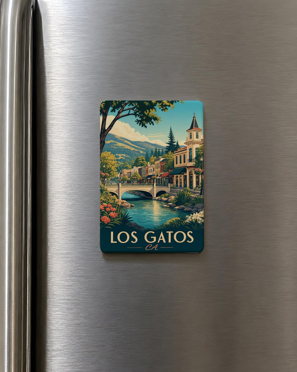 Los Gatos CA Fridge Magnet, Los Gatos California Souvenir Magnet, Bay Area Travel Gift, Santa Cruz Mountains Keepsake