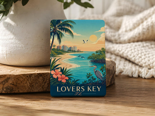 Lovers Key Florida Fridge Magnet, Lovers Key FL Souvenir Magnet, Beach Island Vacation Gift, Coastal Travel Keepsake
