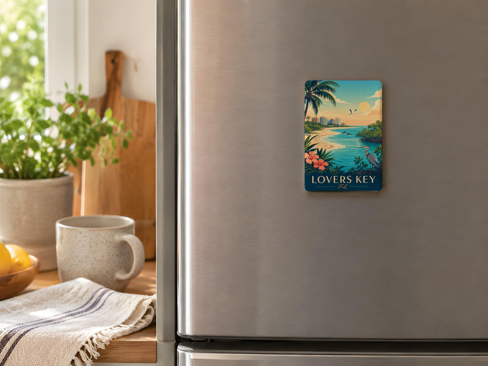 Lovers Key Florida Fridge Magnet, Lovers Key FL Souvenir Magnet, Beach Island Vacation Gift, Coastal Travel Keepsake