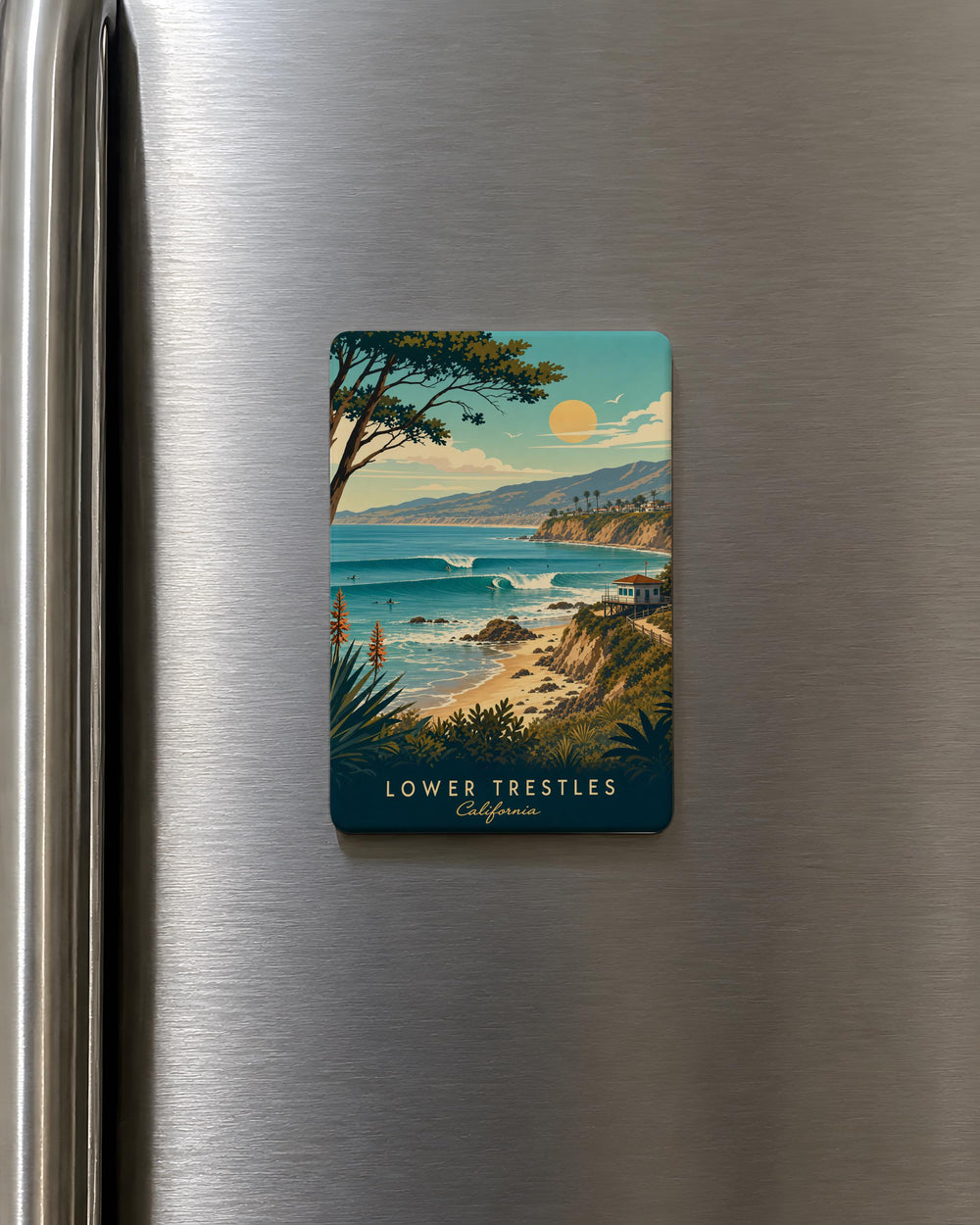Lower Trestles Fridge Magnet, Surf Spot Souvenir, San Clemente California Beach Landmark Magnet, Ocean Wave Travel Gift