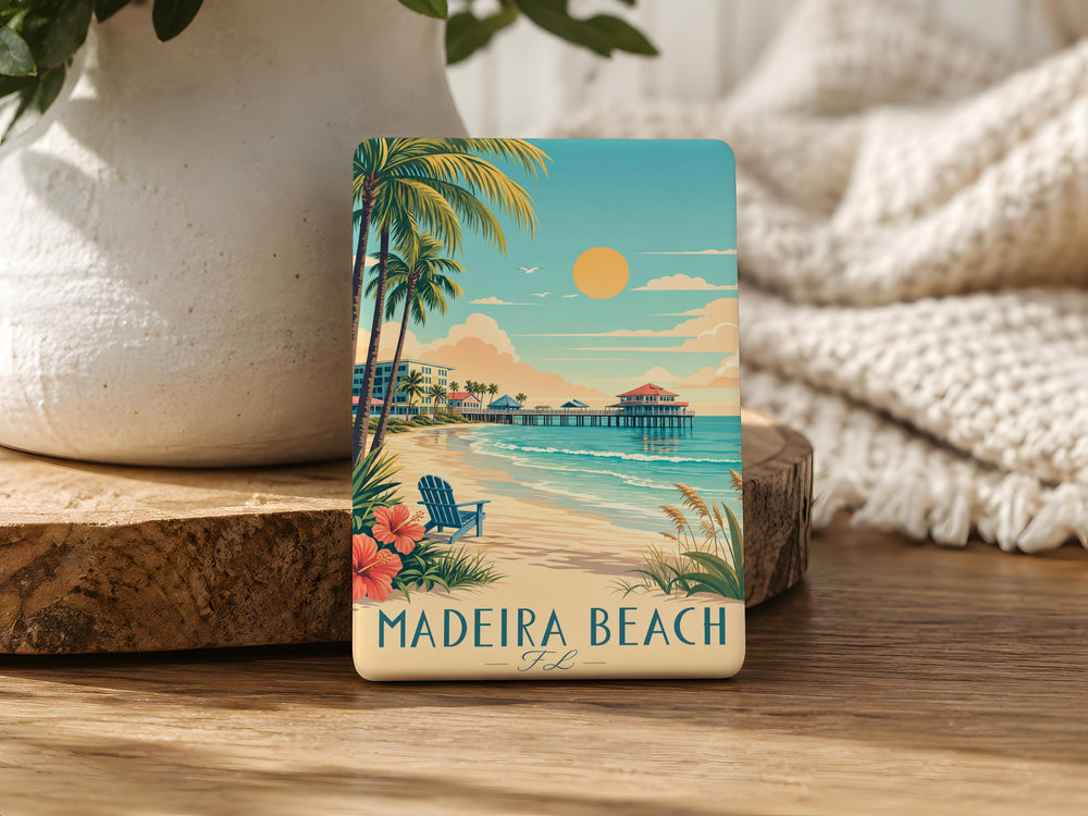 Madeira Beach FL Fridge Magnet, Florida Gulf Coast Souvenir, Beach Vacation Keepsake, Madeira Beach Travel Gift