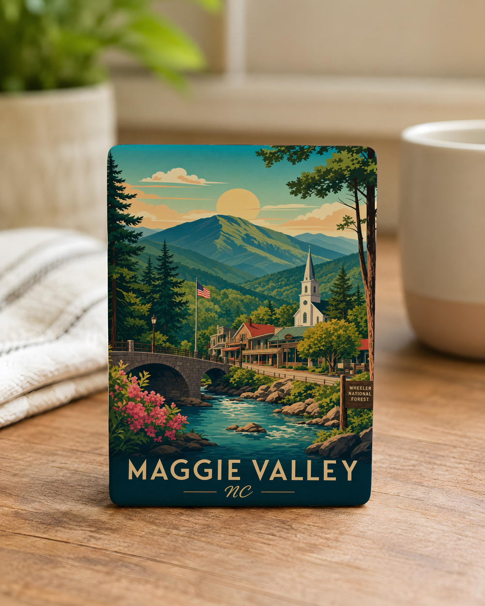 Maggie Valley NC Fridge Magnet, Maggie Valley North Carolina Souvenir Magnet, Smoky Mountains Travel Keepsake Magnet
