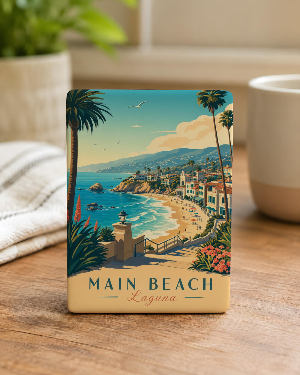 Main Beach Laguna Fridge Magnet, Laguna Beach California Souvenir Magnet, Coastal Beach Landmark Gift