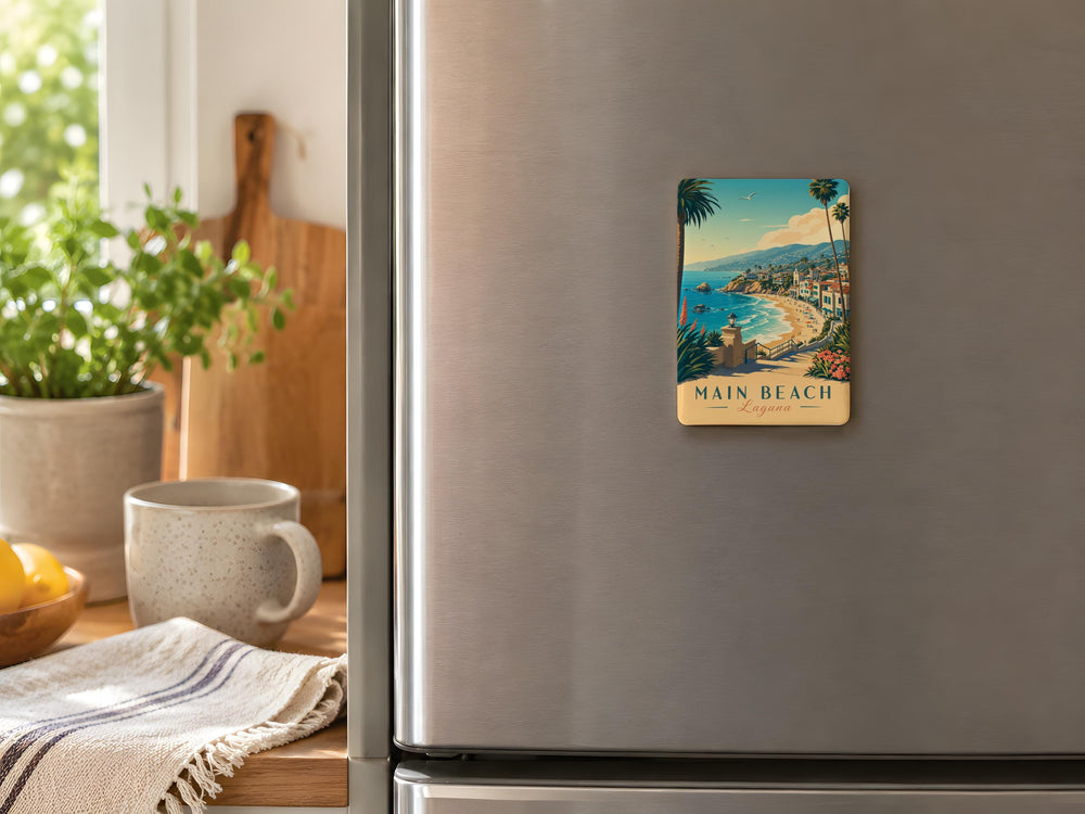 Main Beach Laguna Fridge Magnet, Laguna Beach California Souvenir Magnet, Coastal Beach Landmark Gift