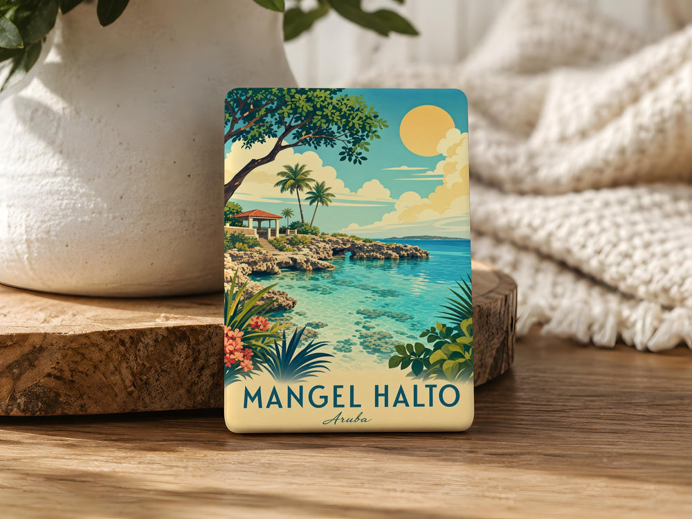Mangel Halto Aruba Fridge Magnet Coastal Beach Cove Landmark Souvenir Magnet Caribbean Travel Gift Refrigerator Magnet