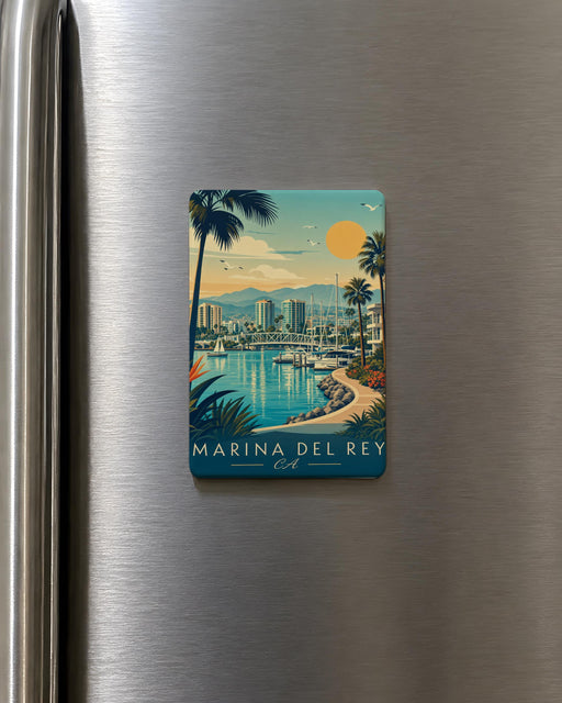 Marina del Rey CA Fridge Magnet, Marina del Rey California Souvenir Magnet, Coastal Harbor Travel Gift, Los Angeles Beach Keepsake