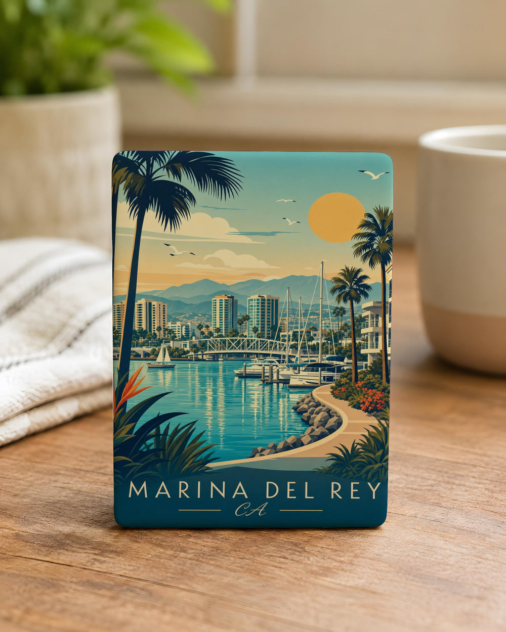 Marina del Rey CA Fridge Magnet, Marina del Rey California Souvenir Magnet, Coastal Harbor Travel Gift, Los Angeles Beach Keepsake