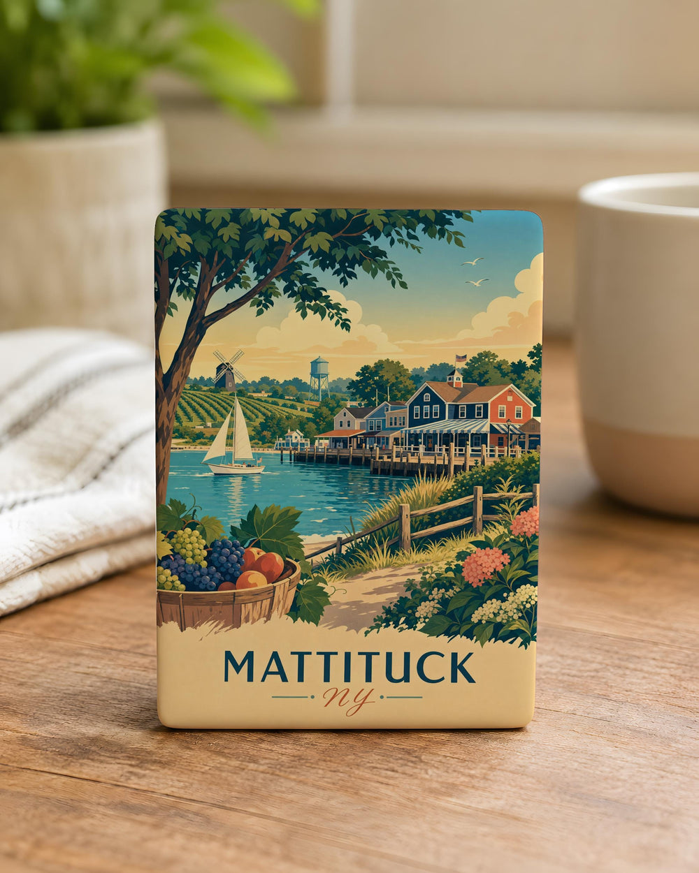 Mattituck NY Fridge Magnet, Mattituck New York Souvenir Magnet, Long Island Travel Gift, North Fork Keepsake Magnet