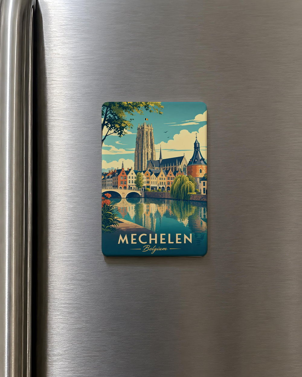 Mechelen Belgium Fridge Magnet, Mechelen Souvenir Magnet, Belgium Travel Gift, Mechelen Landmark Magnet, City Keepsake Magnet