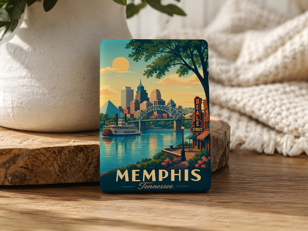 Memphis Tennessee Fridge Magnet, Memphis Souvenir Magnet, Tennessee Travel Keepsake, Memphis Landmark Gift, Memphis TN Magnet