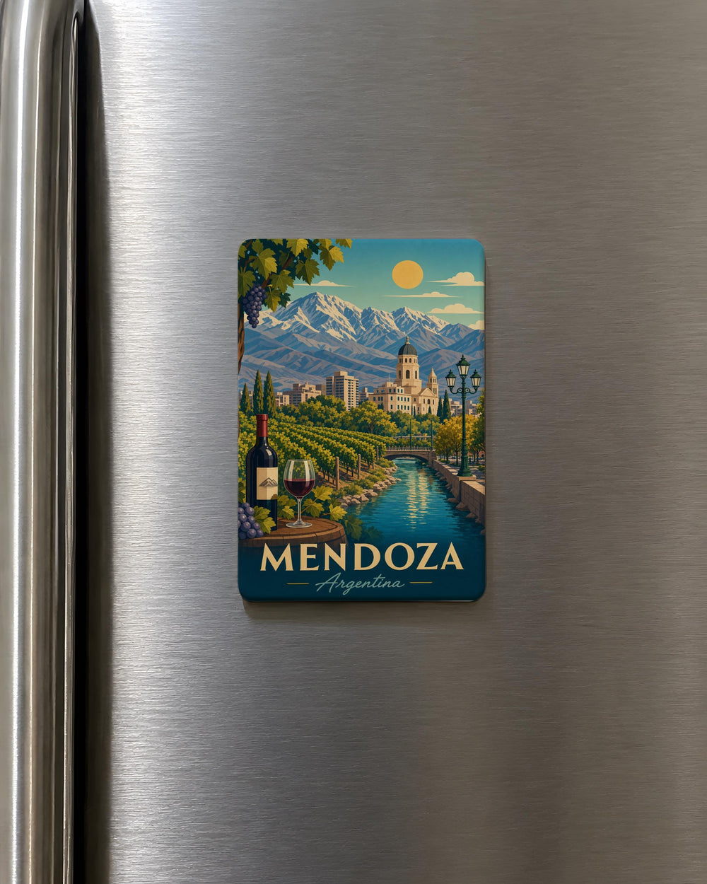 Mendoza Argentina Fridge Magnet, Mendoza Souvenir Magnet, Argentina Travel Gift, Andes Mountains Mendoza Keepsake Magnet