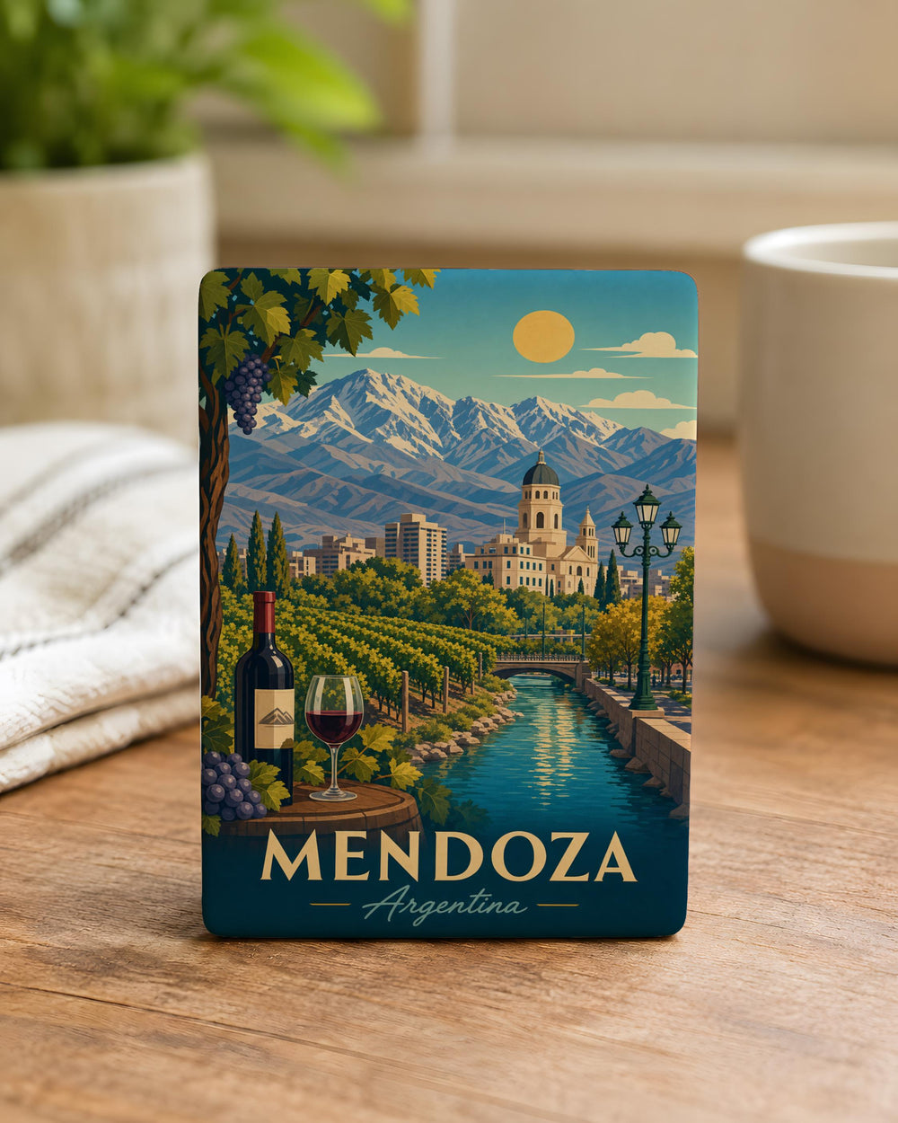 Mendoza Argentina Fridge Magnet, Mendoza Souvenir Magnet, Argentina Travel Gift, Andes Mountains Mendoza Keepsake Magnet