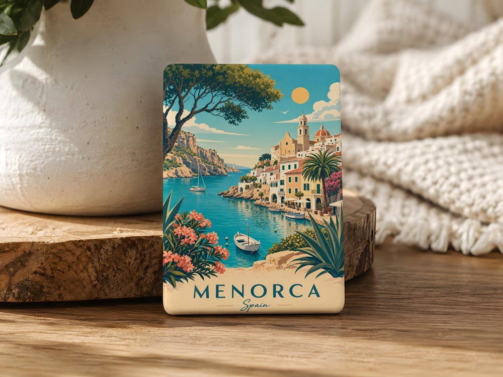 Menorca Spain Fridge Magnet, Menorca Island Souvenir Magnet, Balearic Islands Travel Gift, Spain Vacation Keepsake Magnet