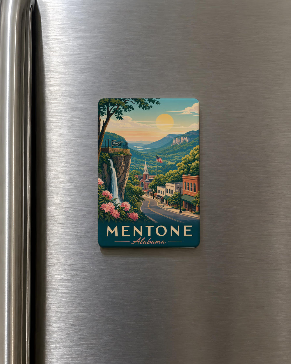 Mentone Alabama Fridge Magnet, Mentone AL Souvenir Magnet, Alabama Mountain Town Travel Keepsake Magnet