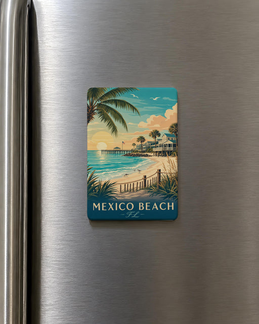 Mexico Beach FL Fridge Magnet, Florida Gulf Coast Souvenir, Beach Town Vacation Keepsake, Mexico Beach Florida Travel Gift