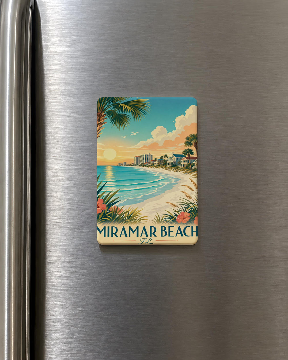 Miramar Beach FL Fridge Magnet, Miramar Beach Florida Souvenir Magnet, Coastal Beach Town Travel Keepsake Gift