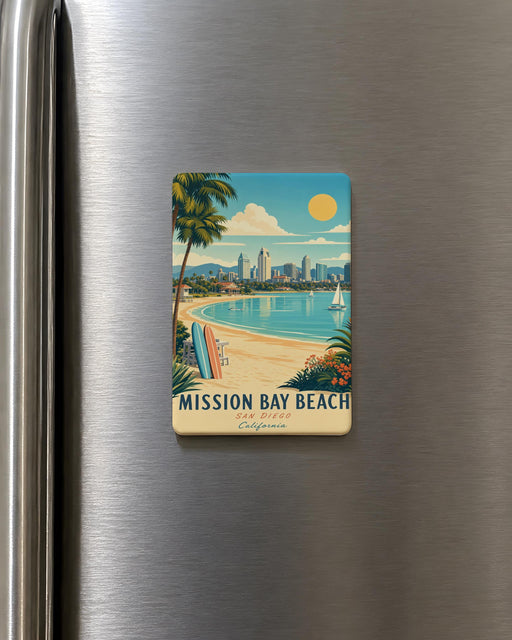 Mission Bay Beach Fridge Magnet, San Diego California Coastal Souvenir, Ocean Shoreline Vacation Travel Keepsake Magnet