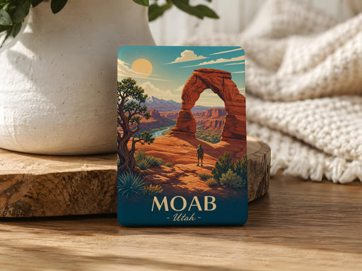 Moab Utah Fridge Magnet, Moab Souvenir Magnet, Utah Travel Gift, Moab National Parks Keepsake, Desert Adventure Magnet