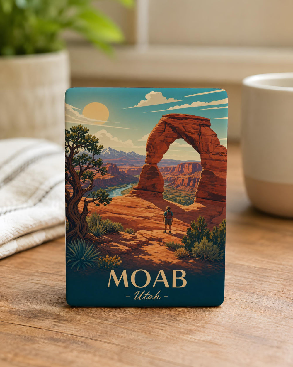 Moab Utah Fridge Magnet, Moab Souvenir Magnet, Utah Travel Gift, Moab National Parks Keepsake, Desert Adventure Magnet
