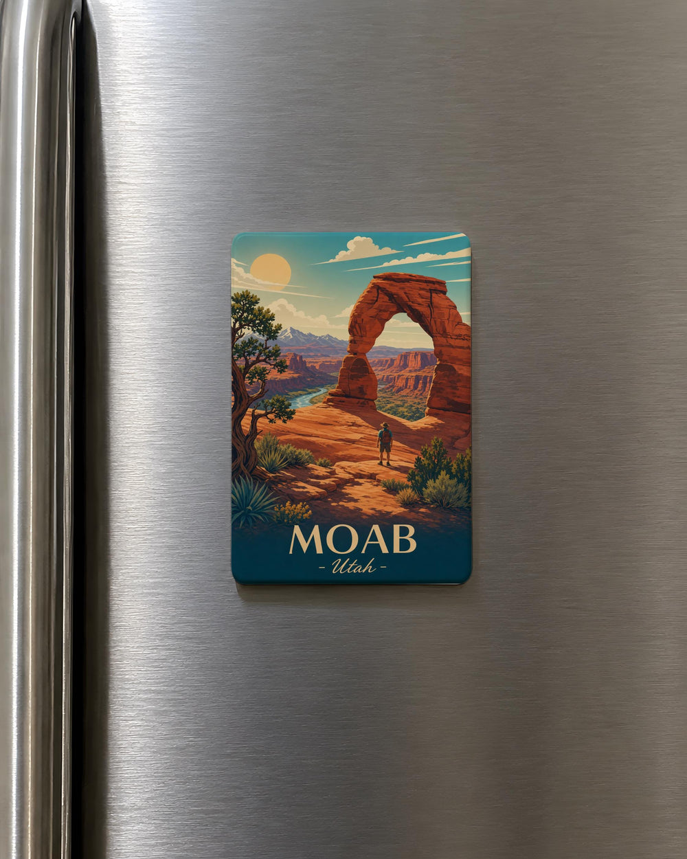 Moab Utah Fridge Magnet, Moab Souvenir Magnet, Utah Travel Gift, Moab National Parks Keepsake, Desert Adventure Magnet